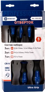 Набор отверток КОБАЛЬТ Ultra Grip CR-V (6 шт.) коробка купить в интернет-магазине в Санкт-Петербурге недорого